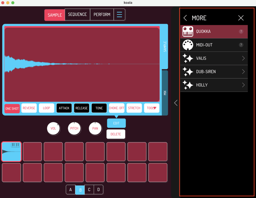 Why Can’t I Play Chords in Koala Sampler? Troubleshooting Polyphony in Keyboard Mode 2 koala sampler screenshot