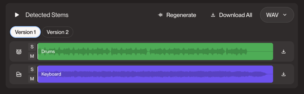 I Paid 50 Credits for Suno Stem Separation but Only Got Two Audio Parts 2 screenshot suno stems
