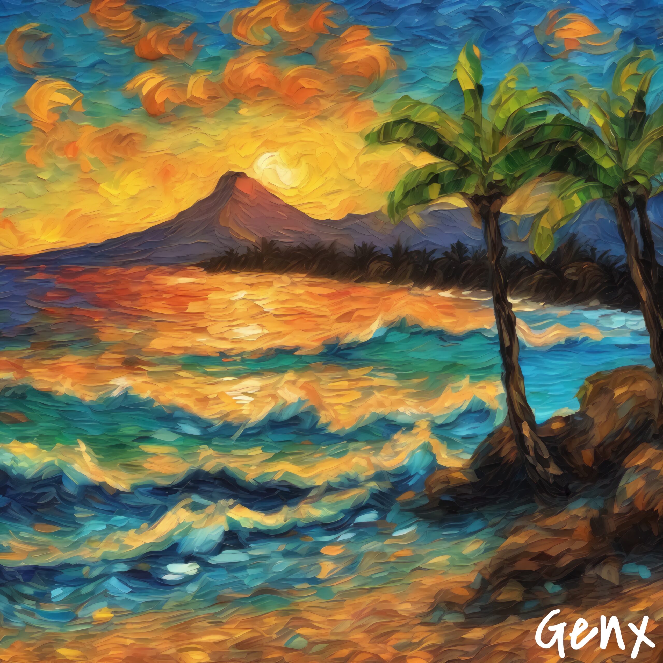 [Art] Island Beautiful Sunset